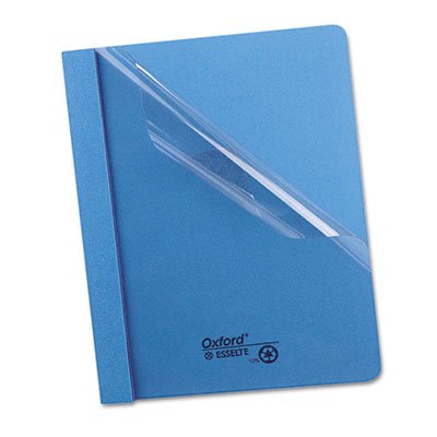 Oxford Clear Front Report Cover, 3 Fasteners, Letter, 1/2" Capacity, Blue, 25/Box OXF55801