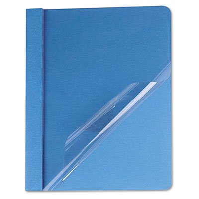 UNV57121 Clear Front Report Cover, Tang Fasteners, Letter Size, Light Blue, 25/Box UNV57121