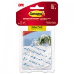 Command 17091CLR-6ES Clear Hooks and Strips, Plastic, Medium, 6 Hooks and 12 Strips/Pack MMM17091CLR6ES