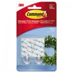 Command 17091CLR-ES Clear Hooks & Strips, Plastic, Medium, 2 Hooks & 4 Strips/Pack MMM17091CLRES