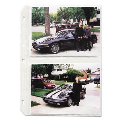 C-Line Clear Photo Pages for Four 5 x 7 Photos, 3-Hole Punched, 11-1/4 x 8-1