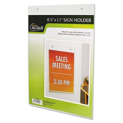 Clear Plastic Sign Holder, Wall Mount, 8 1/2 x 11 NUD38011Z
