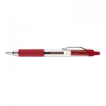 UNV39914 Clear Roller Ball Retractable Gel Pen, Red Ink, Medium, Dozen UNV39914