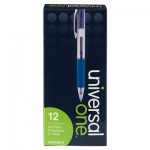 UNV39913 Clear Roller Ball Retractable Gel Pen, Blue Ink. Medium, Dozen UNV39913