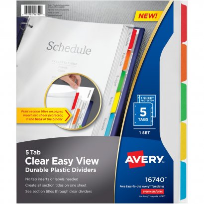 Avery Clear View Plastic Dividers 16740