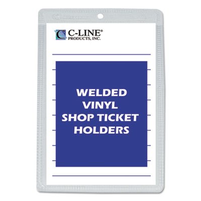 C-Line Clear Vinyl Shop Ticket Holder, Both Sides Clear, 25", 5 x 8, 50/BX CLI80058