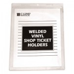 C-Line Clear Vinyl Shop Ticket Holder, Both Sides Clear, 15", 8 1/2 x 11, 50/BX CLI80911