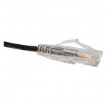 Unirise Clearfit Slim Cat6 Patch Cable, Snagless, Black, 2ft CS6-02F-BLK