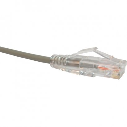 Unirise Clearfit Slim Cat6 Patch Cable, Snagless, Gray, 2ft CS6-02F-GRY