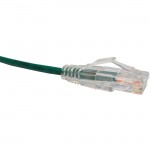 Unirise Clearfit Slim Cat6 Patch Cable, Snagless, Green, 3ft CS6-03F-GRN