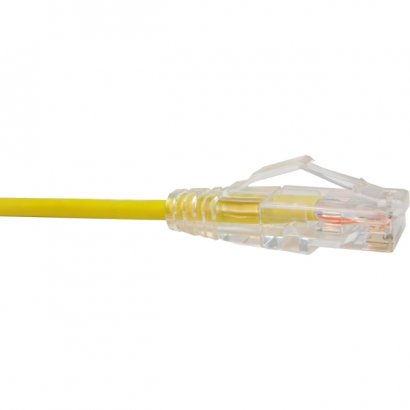 Unirise Clearfit Slim Cat6 Patch Cable, Snagless, Yellow, 2ft CS6-02F-YLW