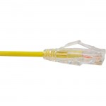 Unirise Clearfit Slim Cat6 Patch Cable, Snagless, Yellow, 2ft CS6-02F-YLW