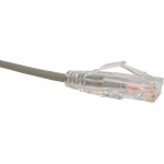 Unirise Clearfit Slim Cat6 Patch Cable, Snagless, Gray, 30ft CS6-30F-GRY