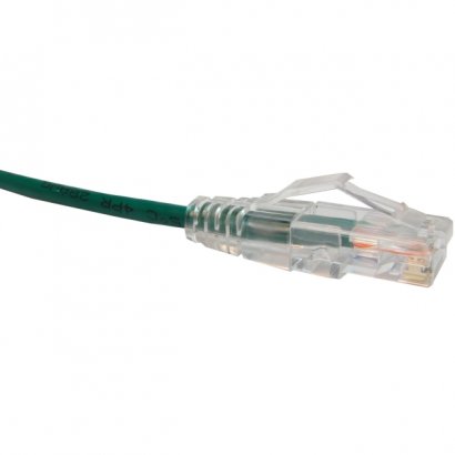 Unirise Clearfit Slim Cat6 Patch Cable, Snagless, Green, 25ft CS6-25F-GRN