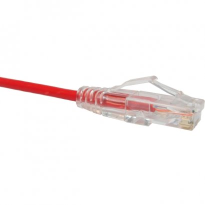 Unirise Clearfit Slim Cat6 Patch Cable, Snagless, Red, 6ft CS6-06F-RED