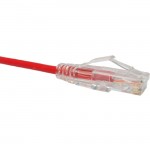 Unirise Clearfit Slim Cat6 Patch Cable, Snagless, Red, 6ft CS6-06F-RED