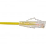 Unirise Clearfit Slim Cat6 Patch Cable, Snagless, Yellow, 1ft CS6-01F-YLW