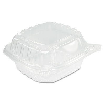 DCC C53PST1 ClearSeal Hinged Clear Containers, 13 4/5 oz, Clear, Plastic, 5.4 x 5.3 x 2.6