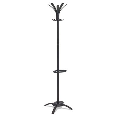 Alba CLEO Coat Stand, Stand Alone Rack, Ten Knobs, Steel/Plastic, Black ABAPMCLEON