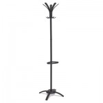 Alba CLEO Coat Stand, Stand Alone Rack, Ten Knobs, Steel/Plastic, Black ABAPMCLEON