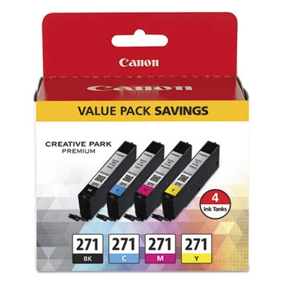 (CLI-271) Ink, Black/Cyan/Magenta/Yellow CNM0390C005