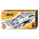 CSM241-BK Clic Stic Retractable Ballpoint Pen, Black, 1mm, Medium, 24/Pack BICCSM241BK