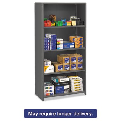 ESPC-2436 Closed Commercial Steel Shelving, Five-Shelf, 36w x 24d x 75h, Medium Gray TNNESPC2436MGY