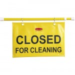 Rubbermaid Closed for Cleaning Safety Hanging Sign 9S1500 YEL
