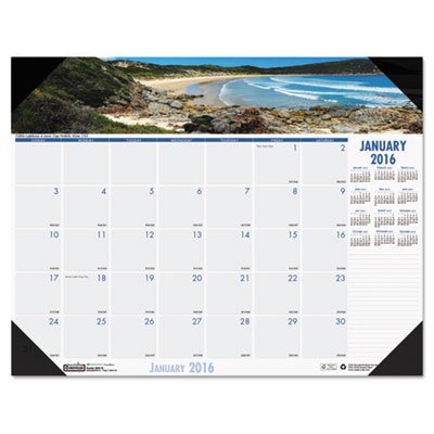 House of Doolittle Coastlines Photographic Monthly Desk Pad Calendar, 22 x 17, 2016 HOD178