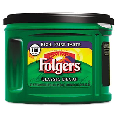 Folgers 374 Coffee, Classic Roast Decaffeinated, Ground, 22 3/5oz Can FOL00374EA