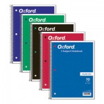 Oxford Coil-Lock Wirebound Notebooks, 1 Subject, Medium/College Rule, Assorted Color Covers, 10.5 x 8, 70 Sheets TOP65021
