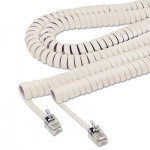 Softalk Coiled Phone Cord, Plug/Plug, 25 ft., Beige SOF42260