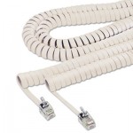 Softalk Coiled Phone Cord, Plug/Plug, 25 ft., Ivory SOF42265