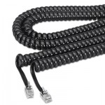 Softalk Coiled Phone Cord, Plug/Plug, 25 ft., Black SOF42261