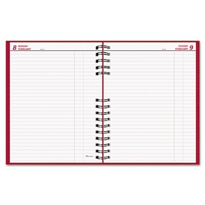 Brownline CoilPRO Daily Planner, Ruled, 1 Page/Day, 7-7/8 x 10, Red, 2016 REDC550CRED