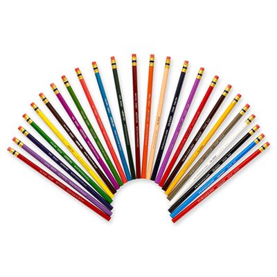 Prismacolor Col-Erase Colored Woodcase Pencils w/ Eraser, 24 Assorted Colors/Set SAN20517