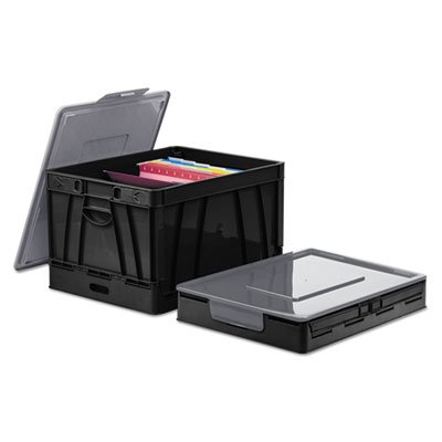 Collapsible Crate, 17 1/4 x 14 1/4 x 10 1/2, Black/Gray, 2/Pack UNV40010