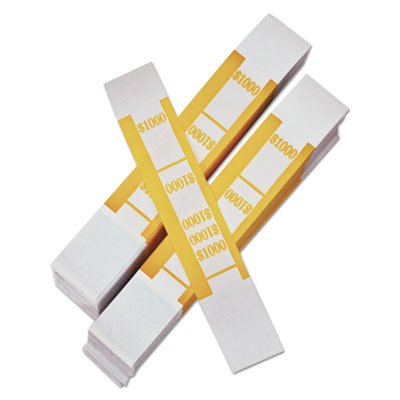 Pm Company Color-Coded Kraft Currency Straps, $10 Bill, $1000, Self-Adhesive, 1000/Pack PMC55031