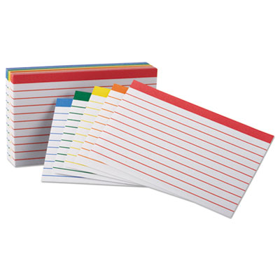 Oxford 04753EE Color Coded Ruled Index Cards, 3 x 5, Assorted Colors, 100/Pack OXF04753