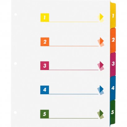 Business Source Color-coded Table of Contents/Tabs Index Dividers 21908