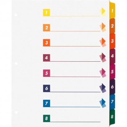 Business Source Color-coded Table of Contents/Tabs Index Dividers 21909