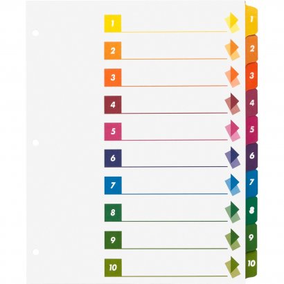 Business Source Color-coded Table of Contents/Tabs Index Dividers 21910