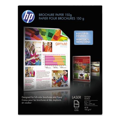 HP Color Laser Brochure Paper, 97 Brightness, 40lb, 8-1/2 x 11, White, 150 Shts/Pk HEWQ6611A