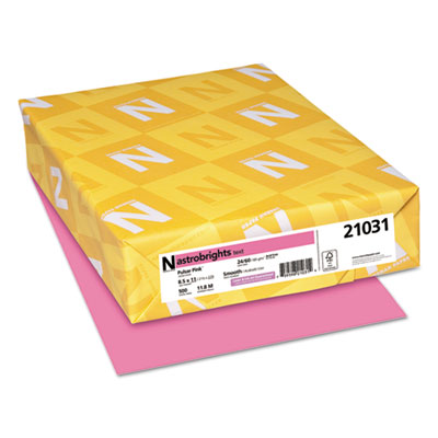 Astrobrights Color Paper, 24 lb, 8.5 x 11, Pulsar Pink, 500/Ream WAU21031