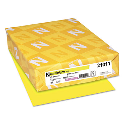 Astrobrights Color Paper, 24 lb, 8.5 x 11, Lift-Off Lemon, 500/Ream WAU21011
