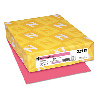 Astrobrights Color Paper, 24 lb, 8.5 x 11, Plasma Pink, 500/Ream WAU22119