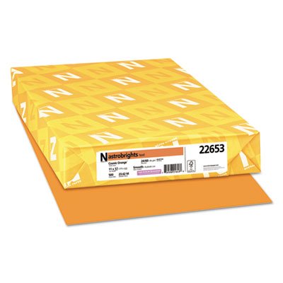 Color Paper, 24lb, 11 x 17, Cosmic Orange, 500 Sheets WAU22653