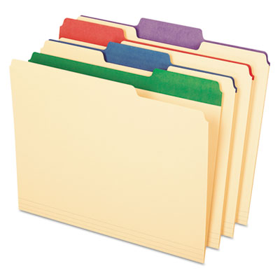 Pendaflex 84101EE Color Tab File Folders, 1/3-Cut Tabs, Letter Size, Manila, 50/Box PFX84101
