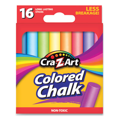 Cra-Z-Art Colored Chalk, Assorted Colors, 16/Pack CZA1080148