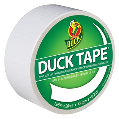 Duck 392873 Colored Duct Tape, 9 mil, 1.88" x 20 yds, 3" Core, White DUC1265015